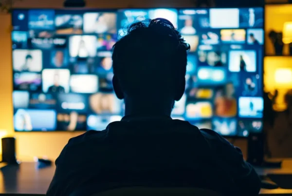a person scrolling through a computer screen filled with various facebook ads.