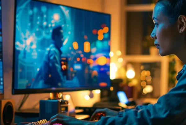 a person using a computer to create a visually appealing facebook ad.